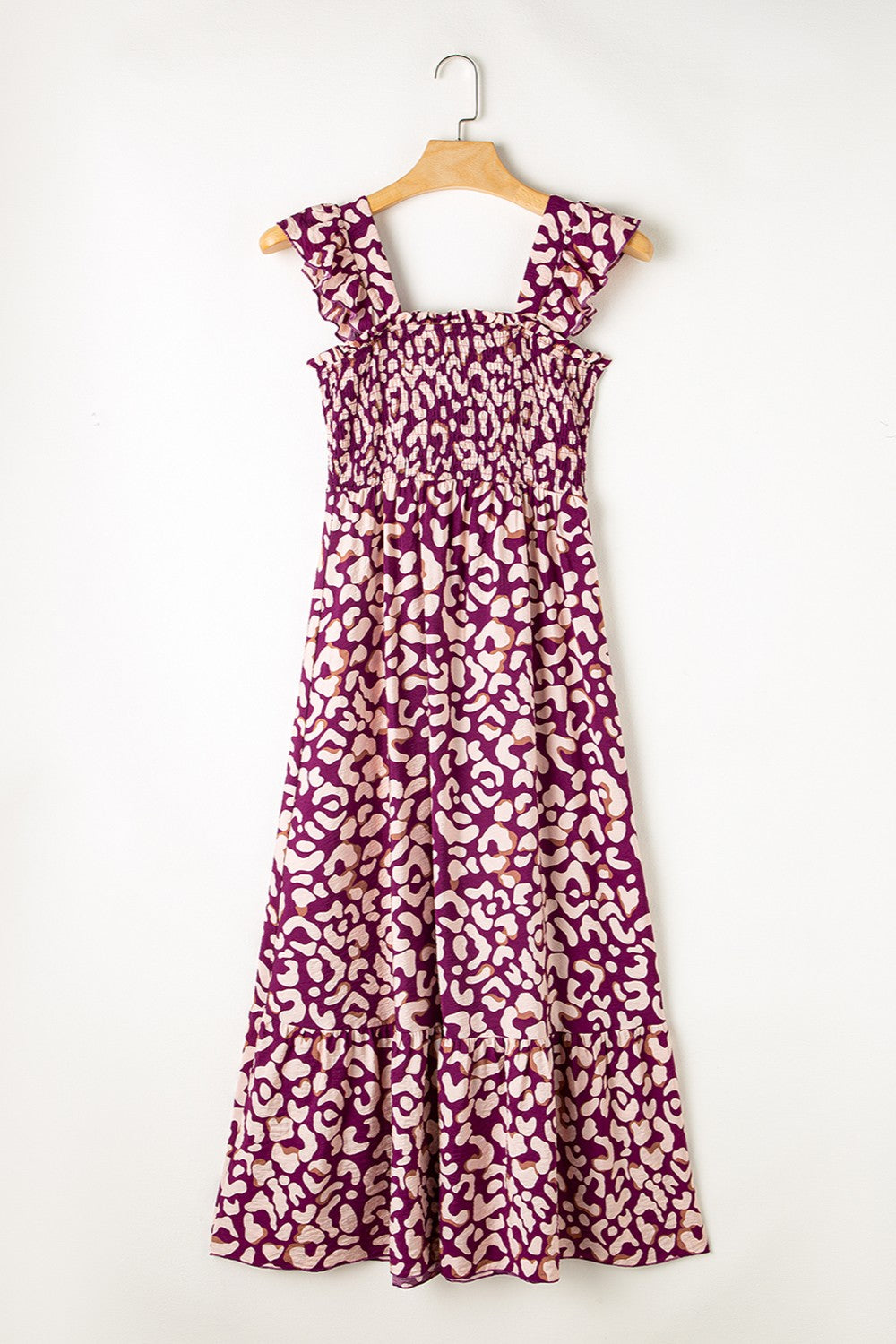 Ruffled Printed Wide Strap Dress - Classique Collection