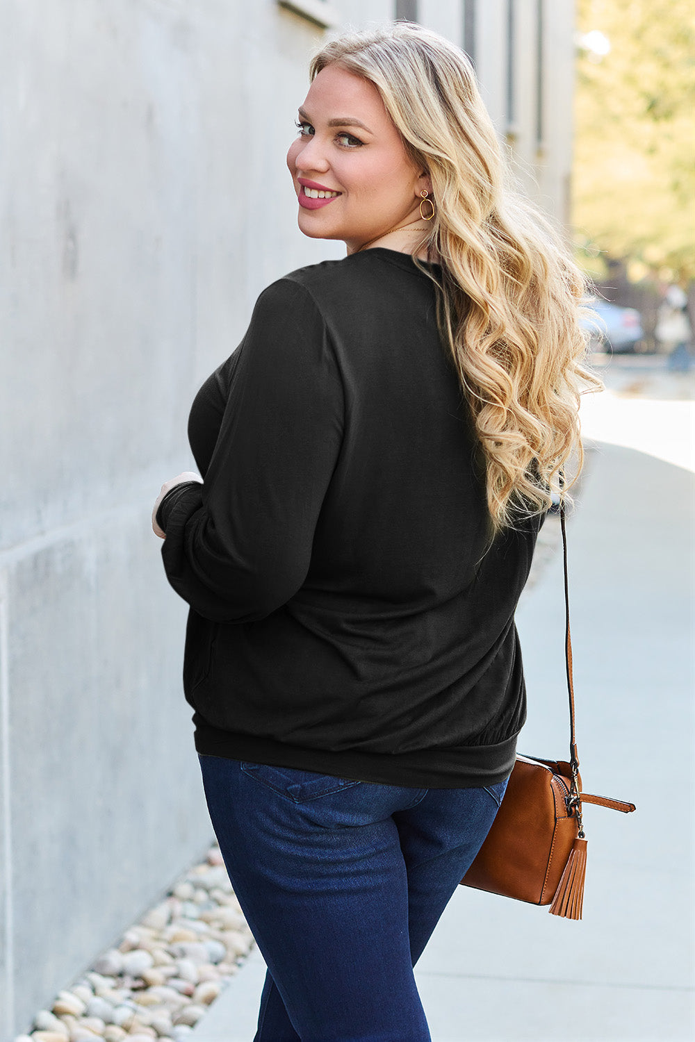 Basic Bae Full Size V-Neck Lantern Sleeve Top - Classique Collection
