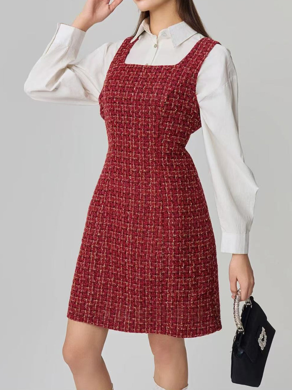 Square Neck Wide Strap Dress - Classique Collection
