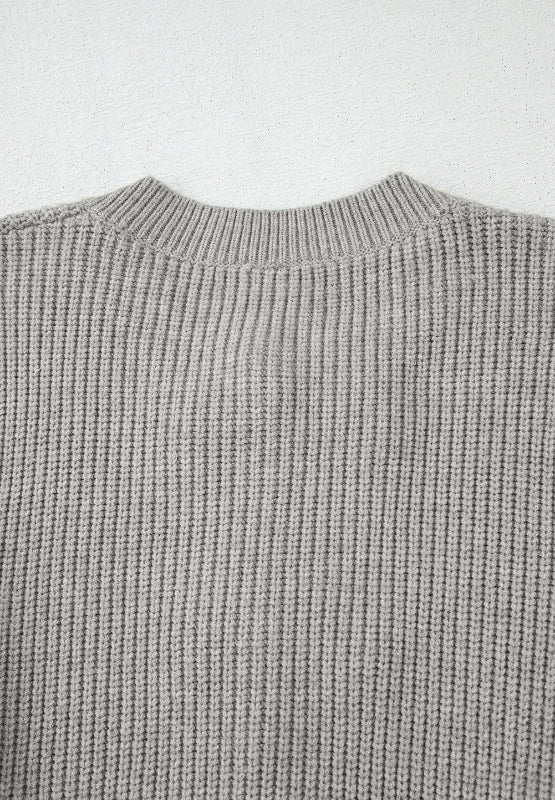 Bow Round Neck Long Sleeve Cardigan - ClassiQ