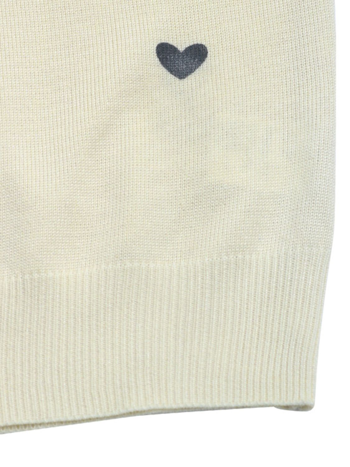 Perfee Heart Round Neck Long Sleeve Knit Top - Classique Collection
