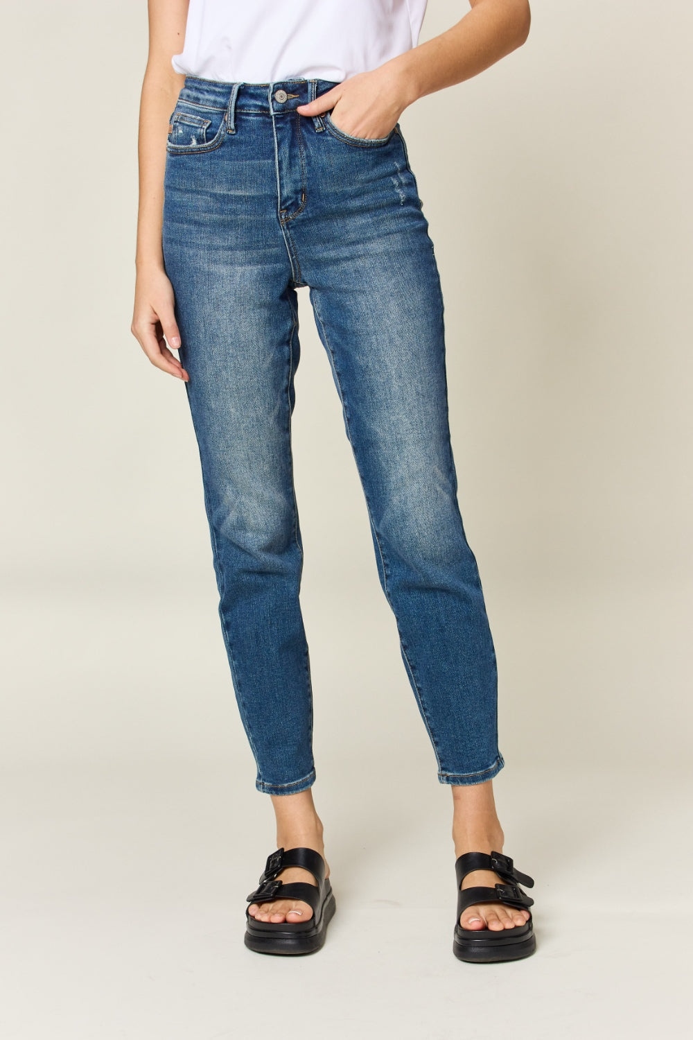 Judy Blue Full Size Tummy Control High Waist Slim Jeans - Classique Collection