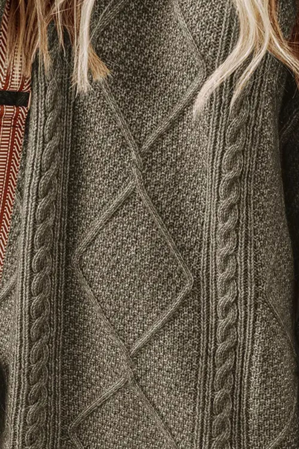 Cable-Knit Round Neck Sweater Dress - Classique Collection