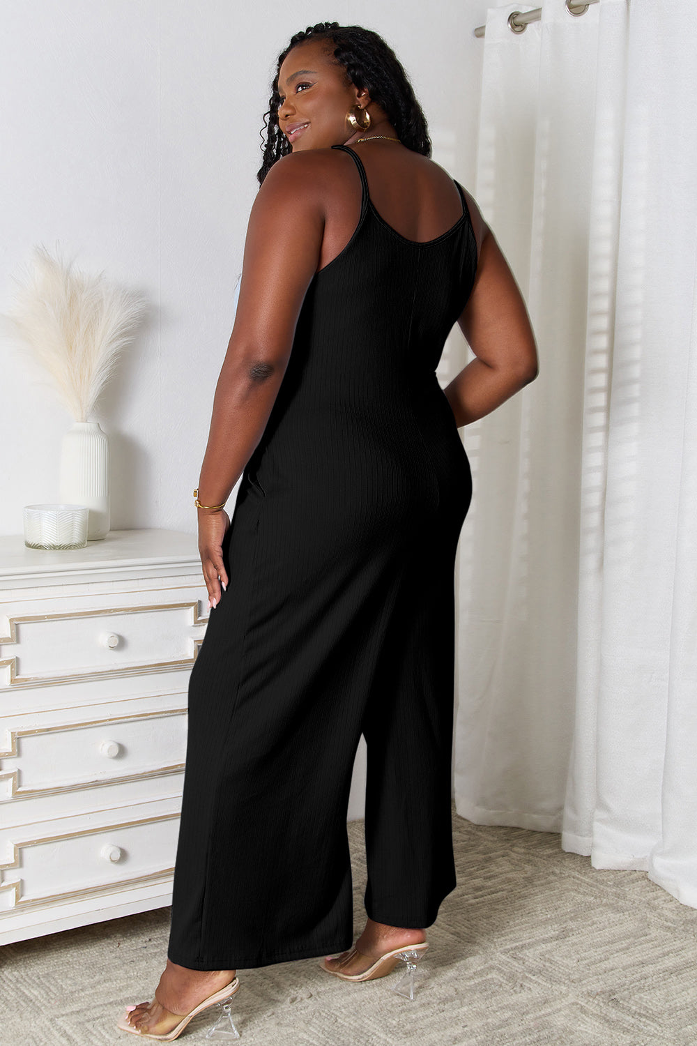 Basic Bae Full Size Spaghetti Strap V-Neck Jumpsuit - ClassiQ