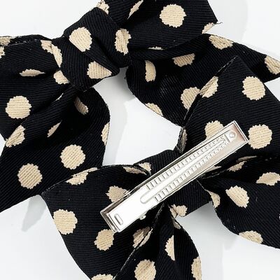 2 - Piece Polka Dot Bow Hair Clip