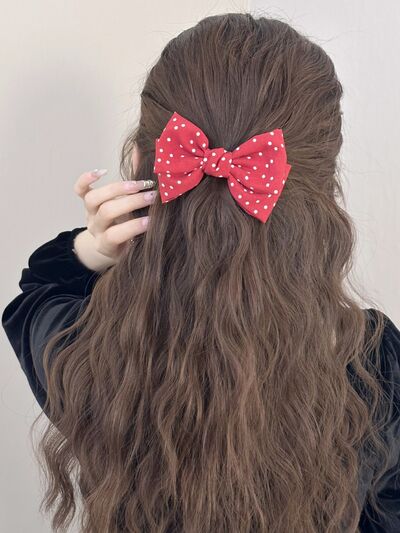 2 - Piece Polka Dot Bow Hair Clip