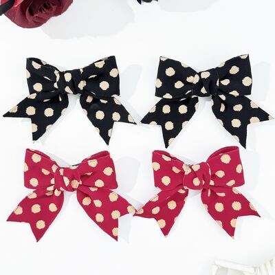 2 - Piece Polka Dot Bow Hair Clip