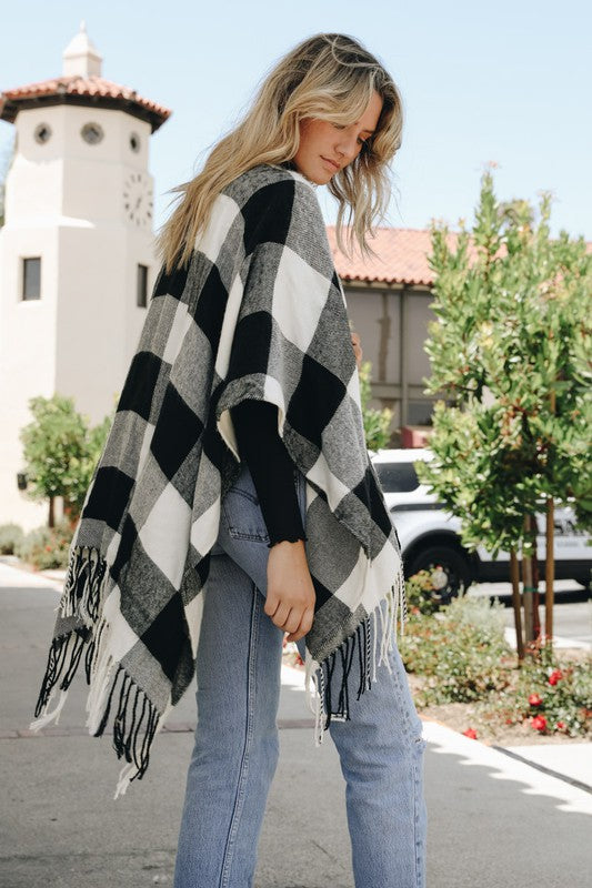 Buffalo Check Tassel Poncho - Classique Collection