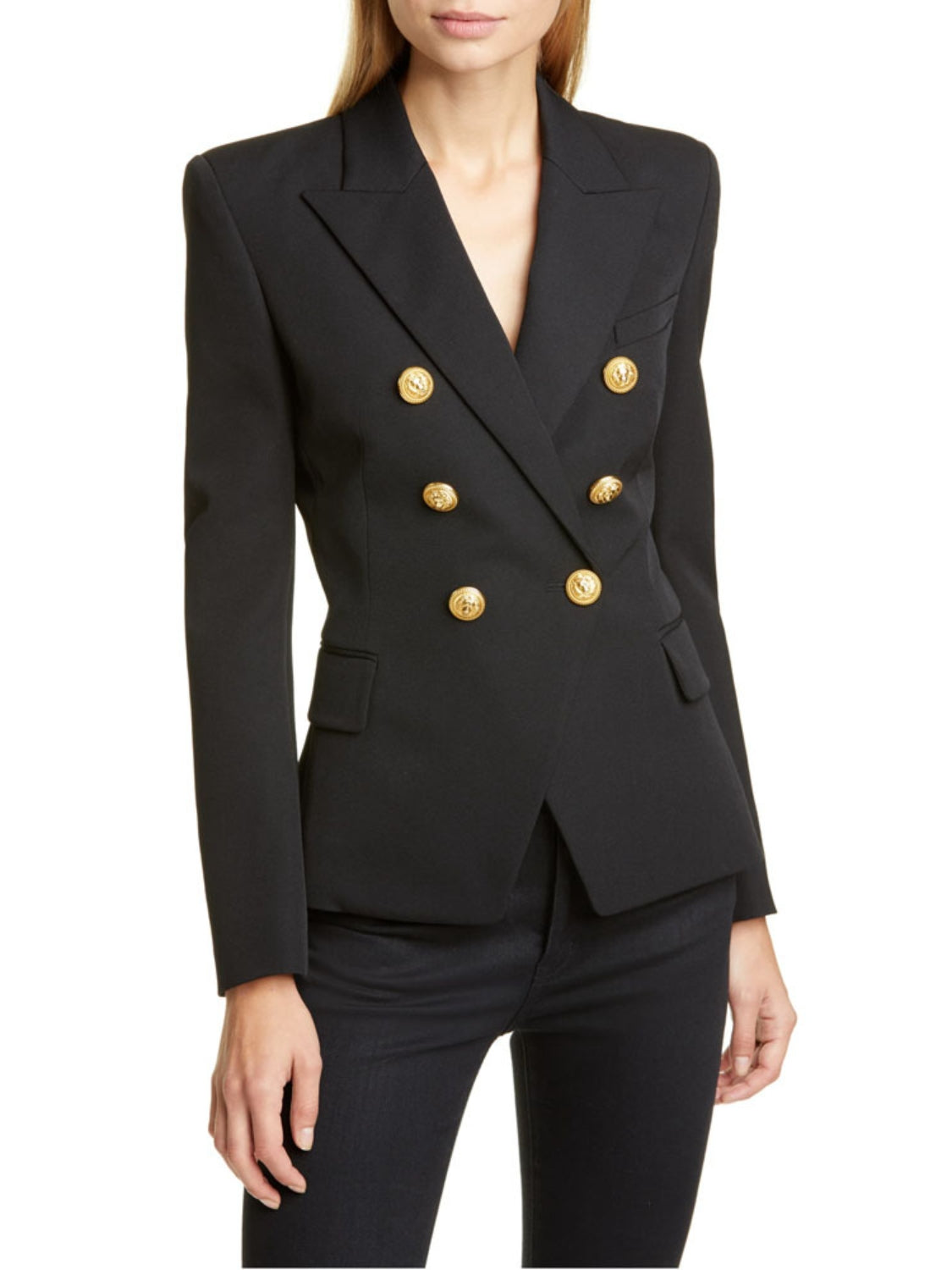 Lapel Collar Long Sleeve Blazer - Classique Collection