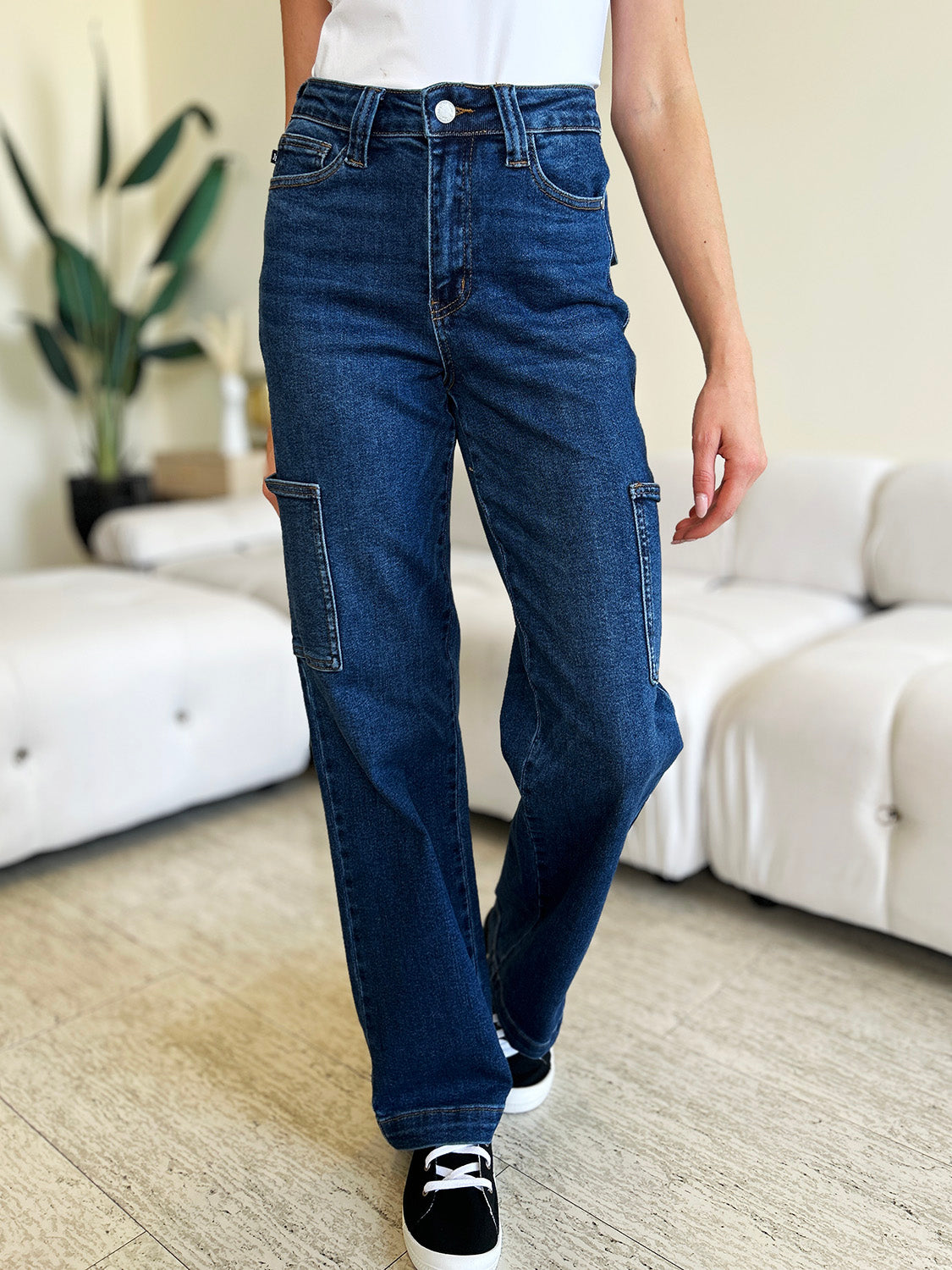 Judy Blue Full Size High Waist Cargo Jeans - Classique Collection