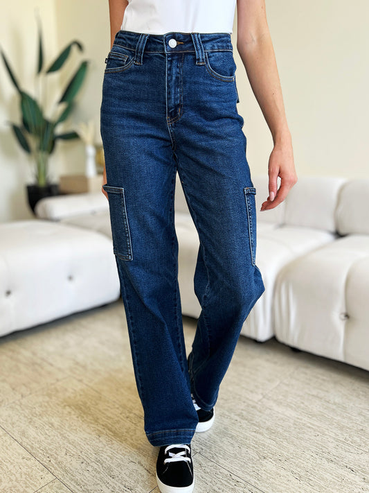 Judy Blue Full Size High Waist Cargo Jeans - Classique Collection