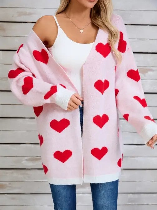 Open Front Heart Cardigan - Classique Collection