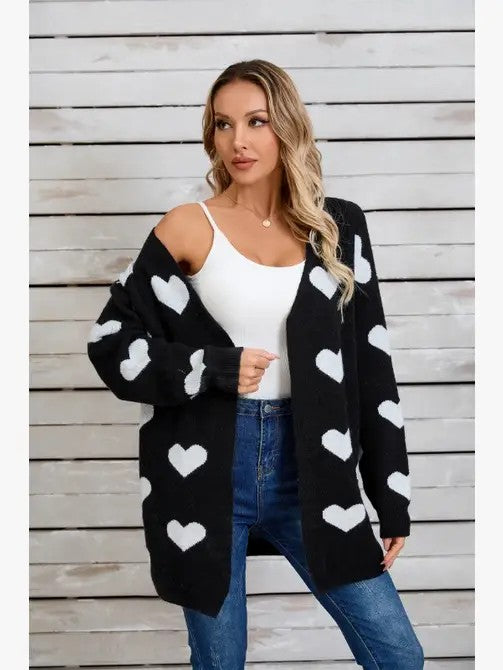 Open Front Heart Cardigan - Classique Collection