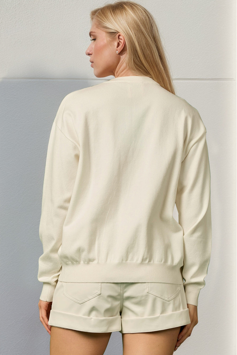 Double Take Full Size Sequin Nutcracker Long Sleeve Sweater - ClassiQ