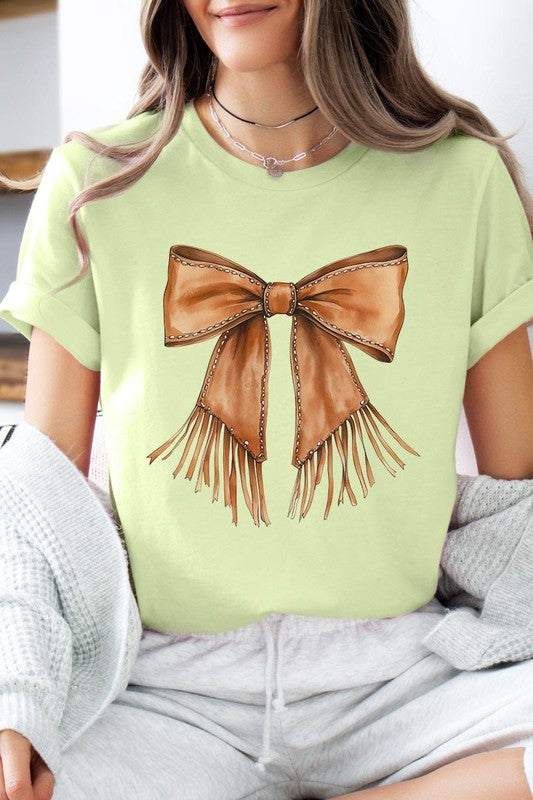Western Cowgirl Bow Graphic Plus Tee - ClassiQ
