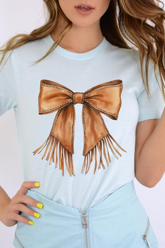 Western Cowgirl Bow Graphic Plus Tee - ClassiQ