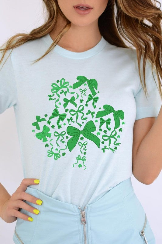 Shamrock Coquette Bow Graphic Tee - ClassiQ