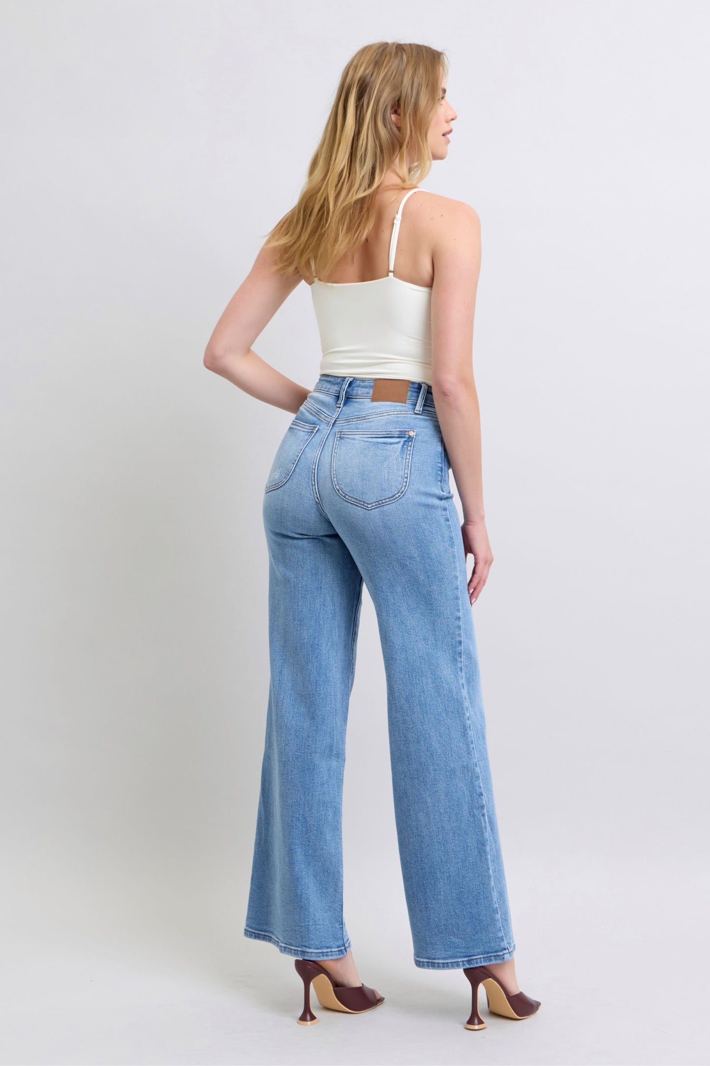 Judy Blue Full Size Wide Leg Jeans with Pockets - Classique Collection