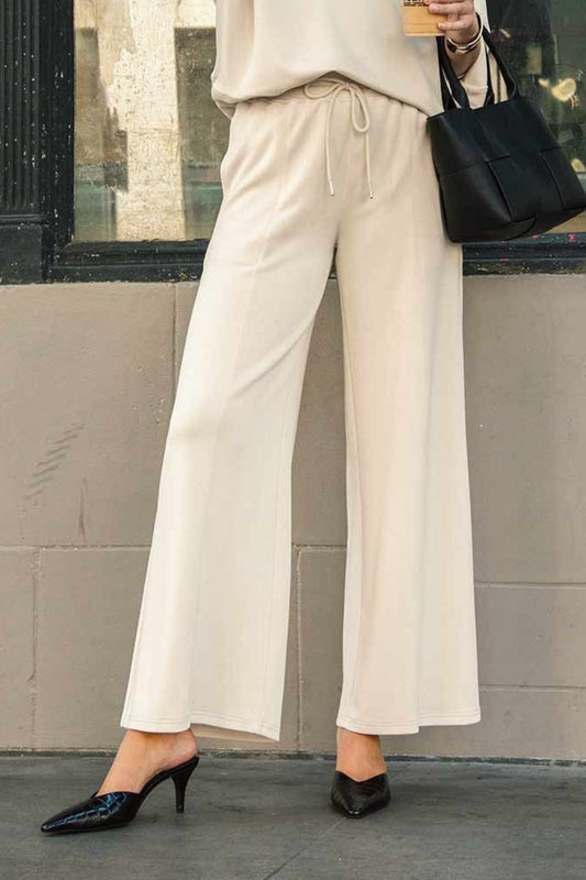 Umgee Full Size Drawstring Wide Leg Pants with Pockets - ClassiQ