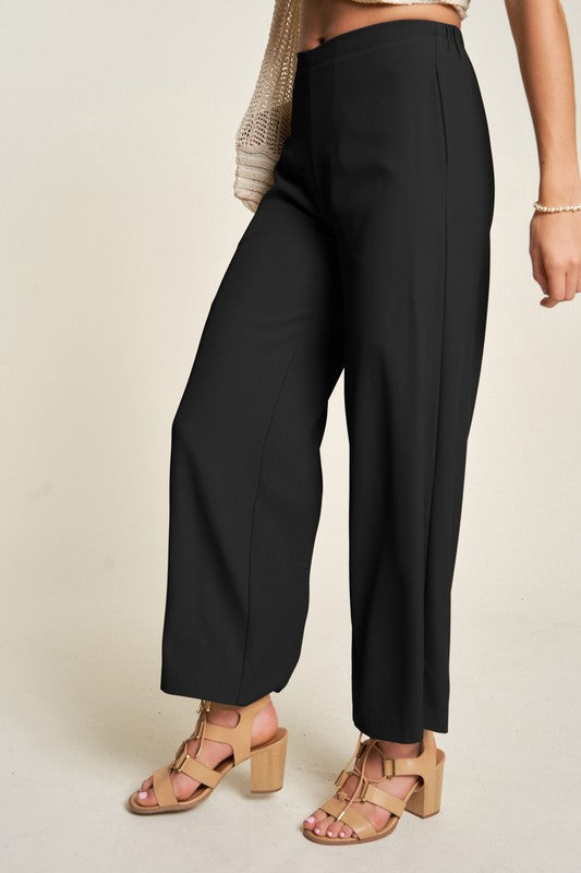 Davi & Dani Wide Leg Mid-Rise Pants - Classique Collection