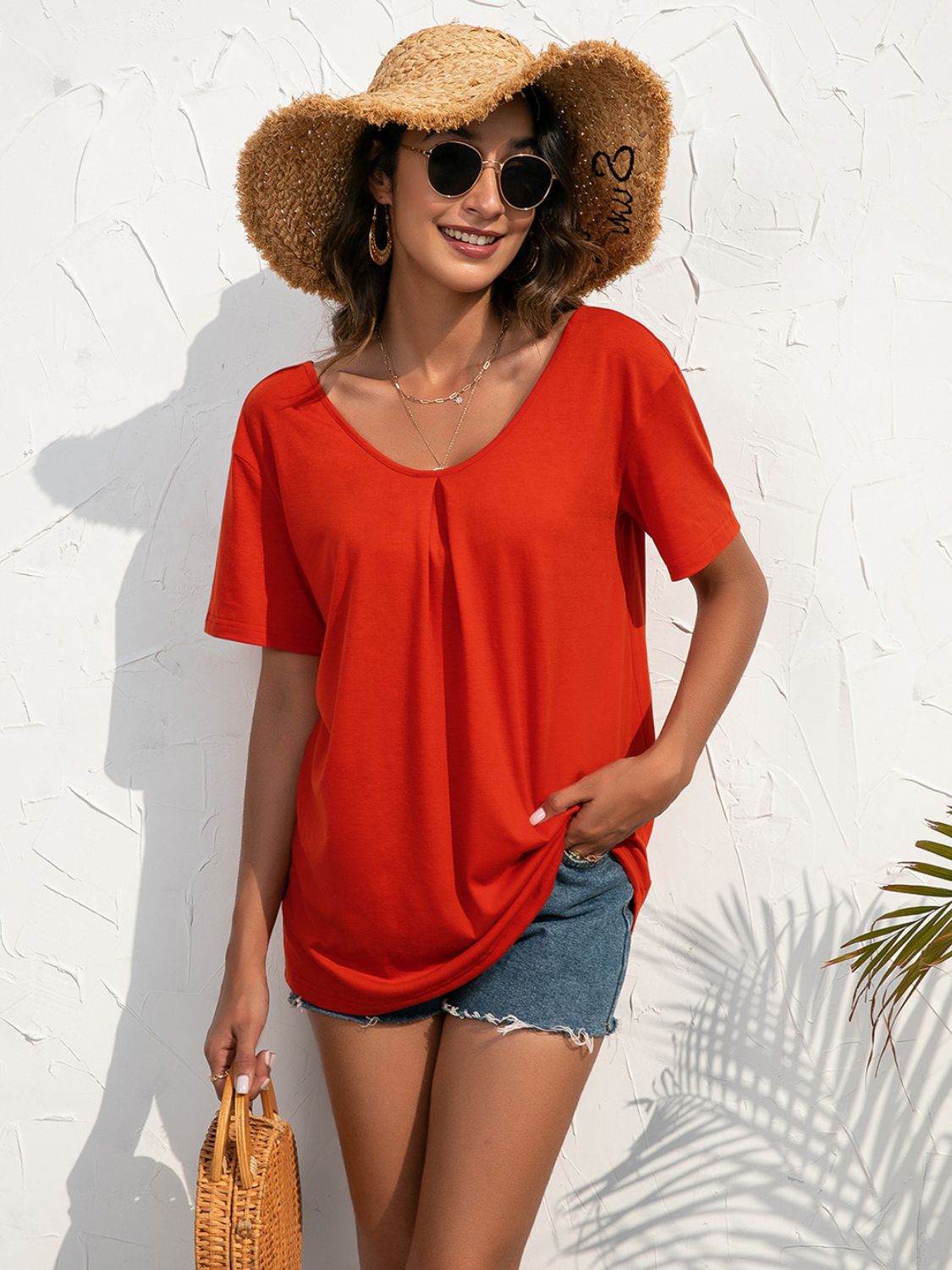 Ivy Lane Lace Trim Short Sleeve Top - Classique Collection
