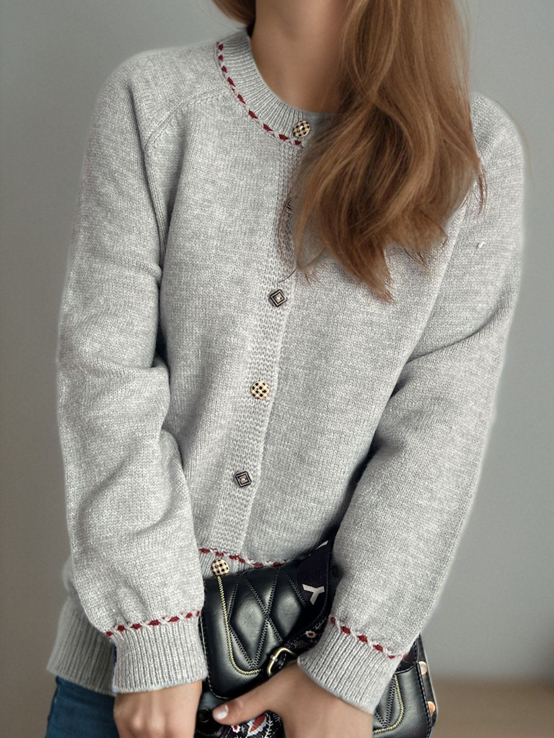 Button Down Long Sleeve Cardigan - ClassiQ