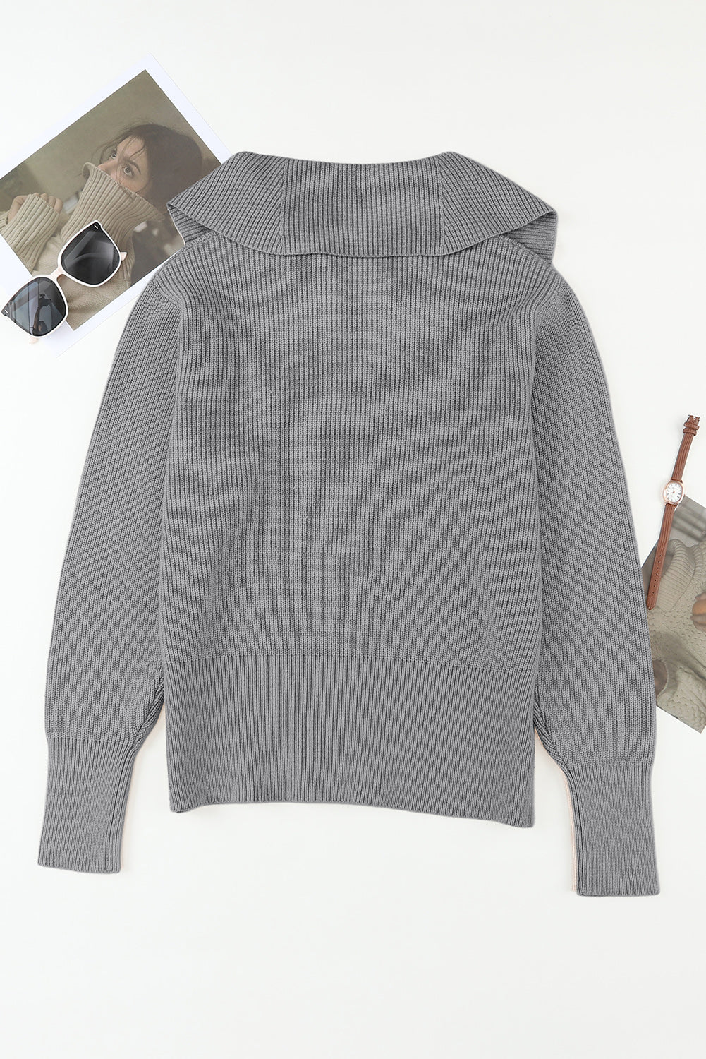 Zip Up Long Sleeve Cardigan - Classique Collection