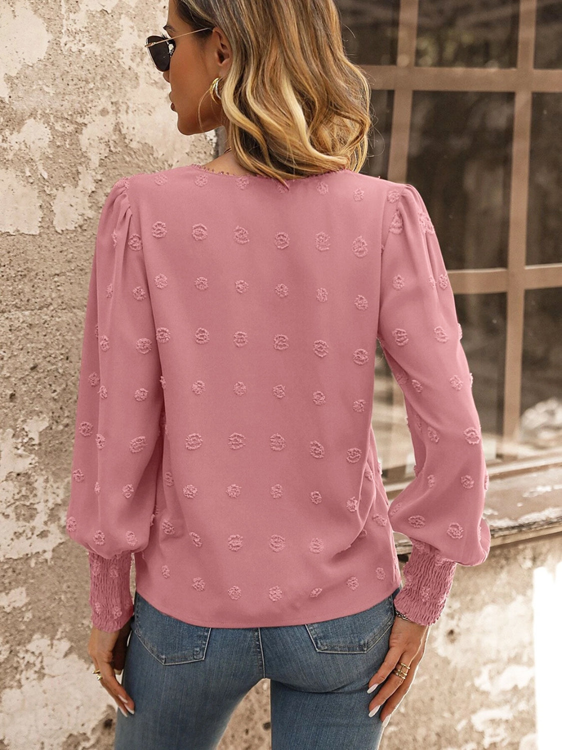 Swiss Dot Lace Detail Blouse - Classique Collection