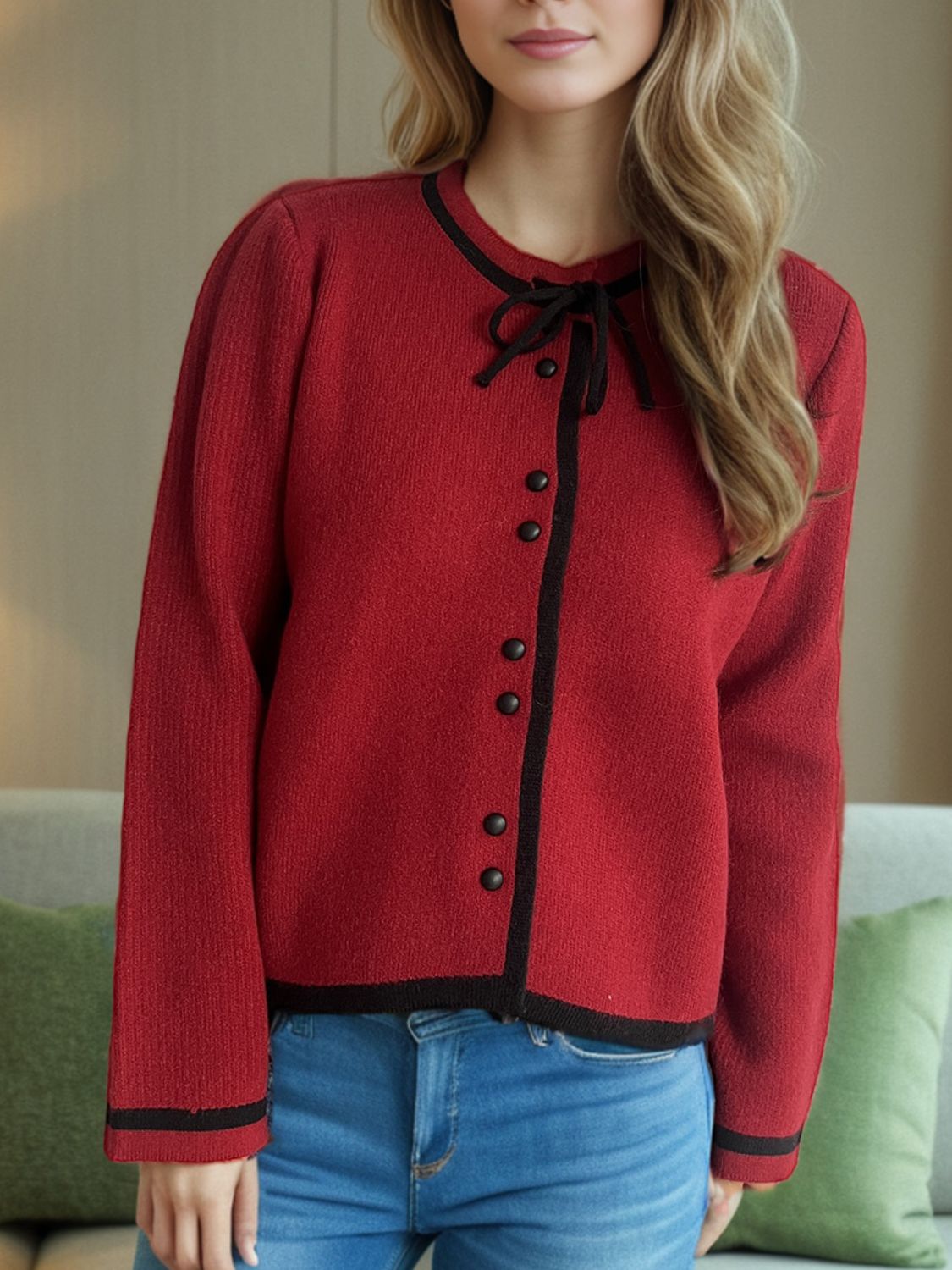 Button Down Long Sleeve Cardigan - ClassiQ