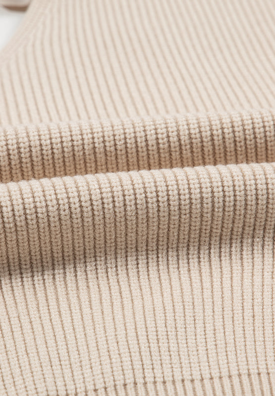 Tied Back V-Neck Long Sleeve Sweater - ClassiQ
