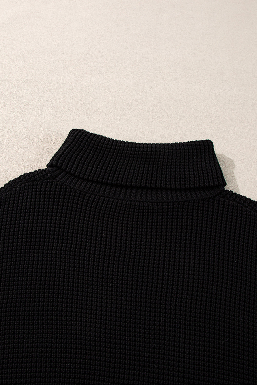 Striped & Checkered Turtleneck Dropped Shoulder Sweater - ClassiQ