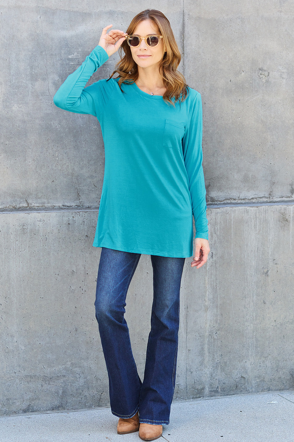 Basic Bae Full Size Round Neck Long Sleeve Top - Classique Collection