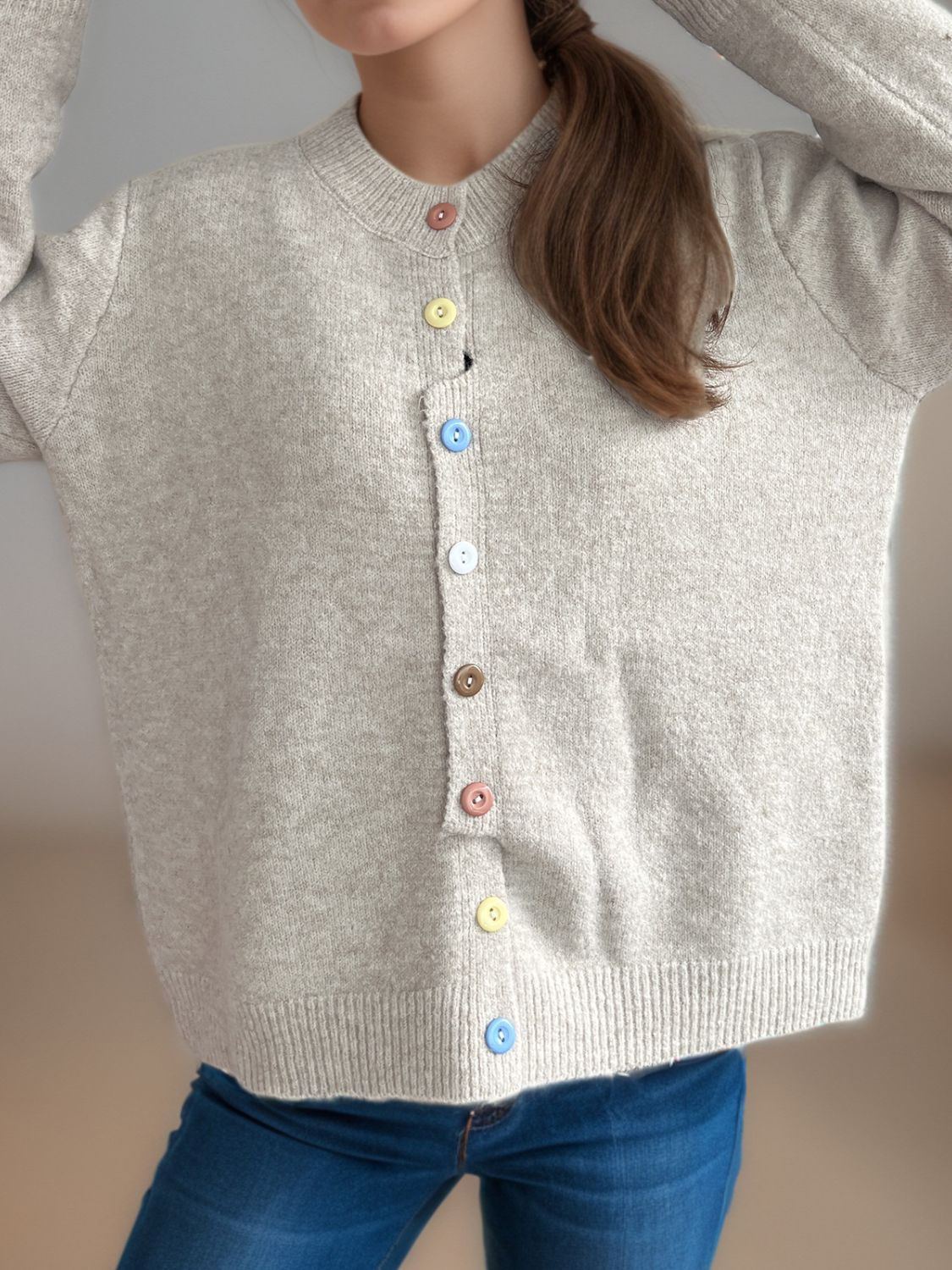 Button Down Long Sleeve Cardigan - ClassiQ
