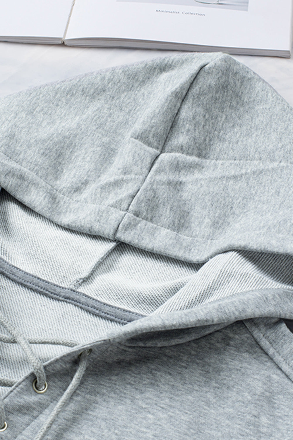 Lace Up Long Sleeve Hoodie - Classique Collection