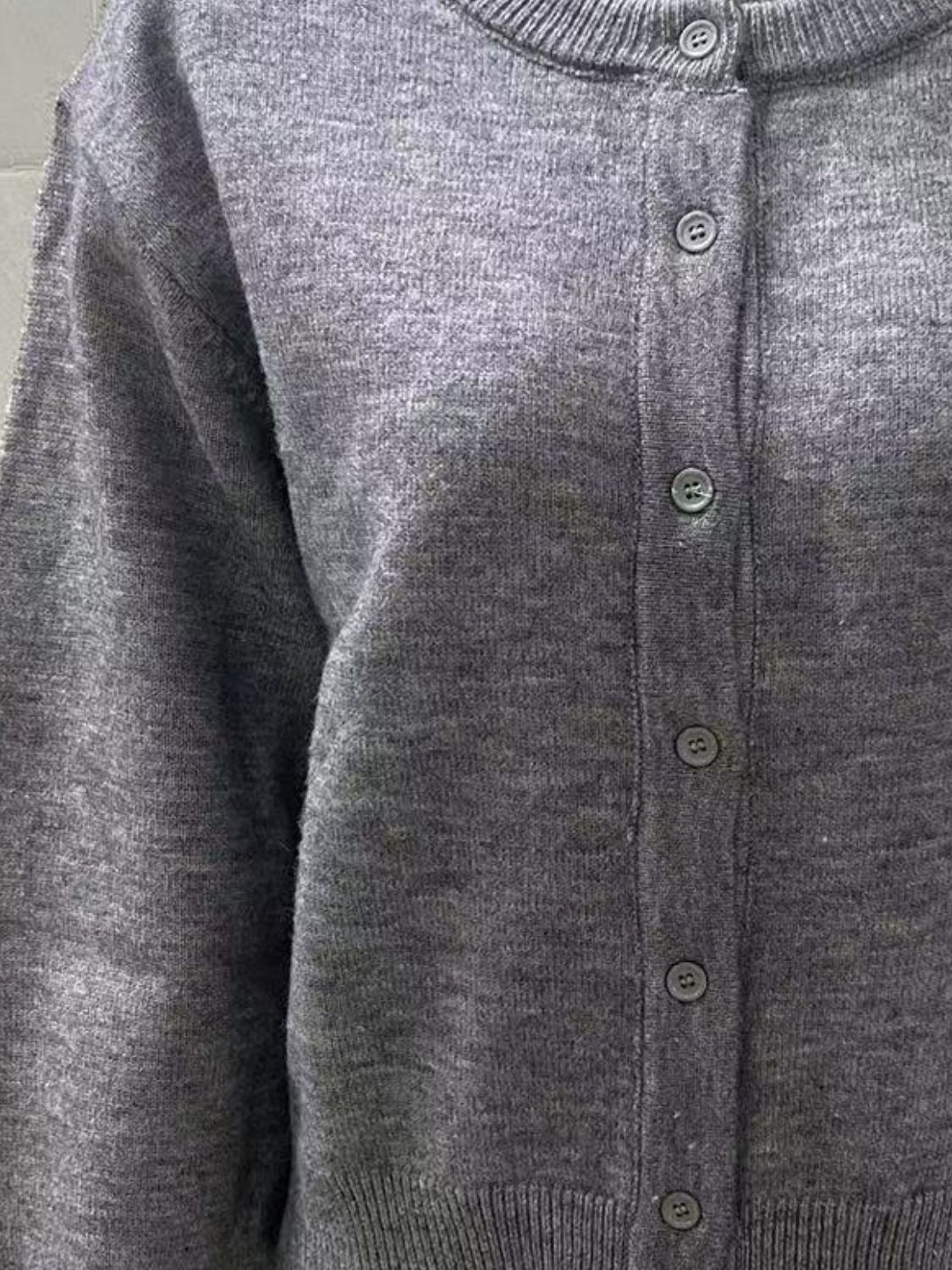 Button Down Long Sleeve Cardigan - ClassiQ