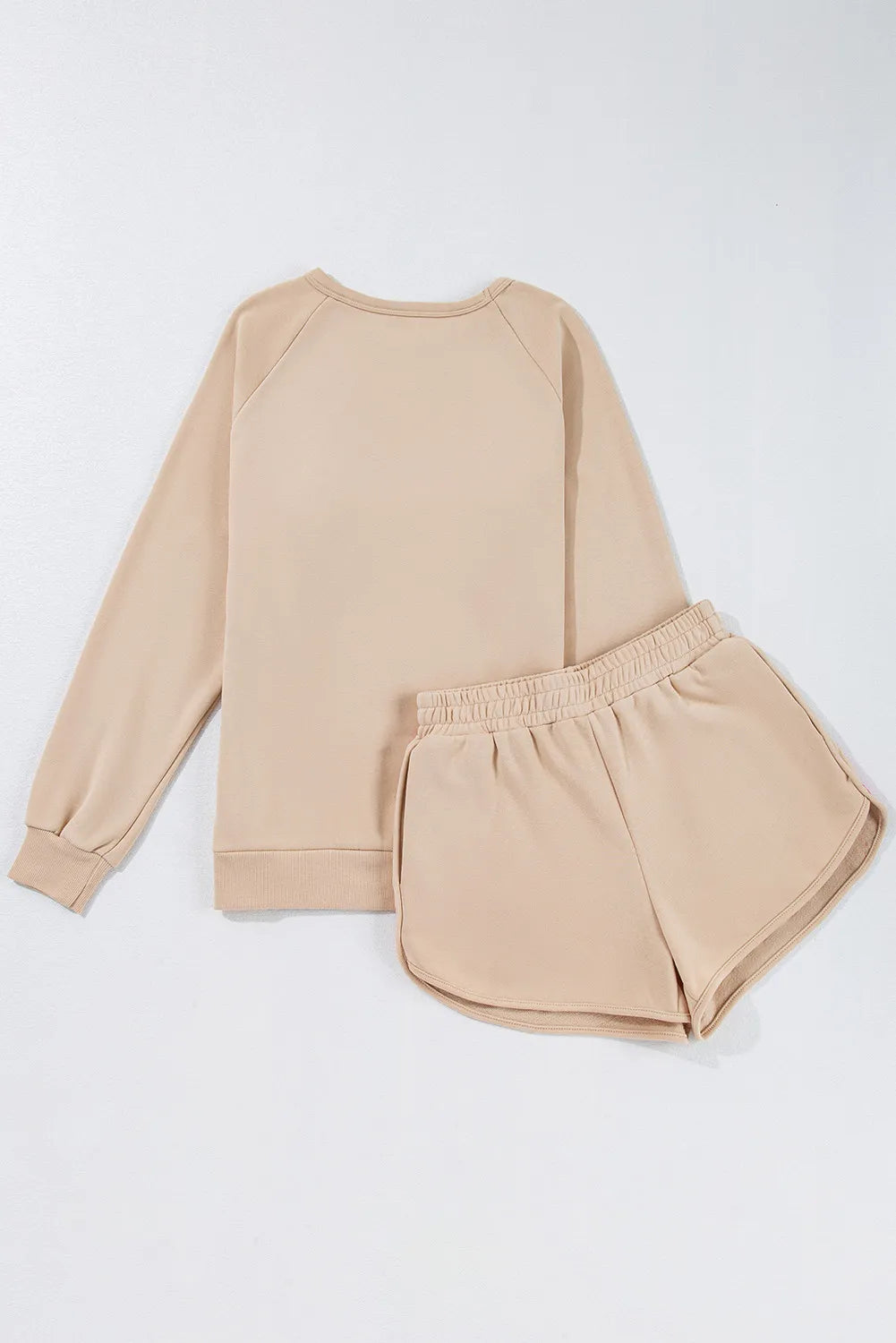 Full Size Contrast Striped Round Neck Top and Shorts Set - ClassiQ