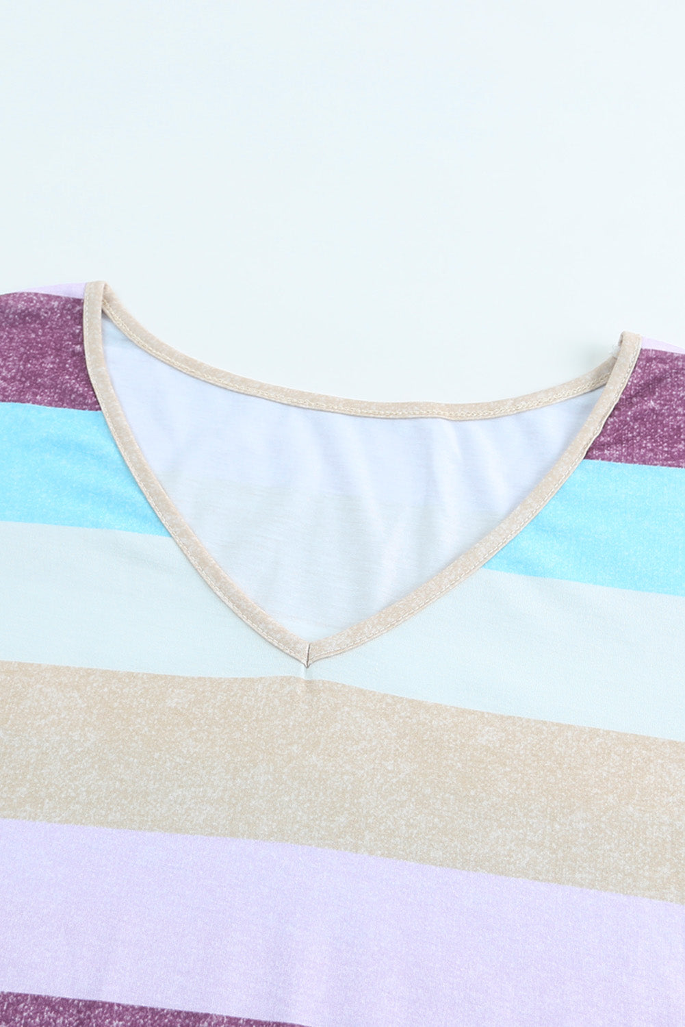 Striped V-Neck Curved Hem Midi Dress - Classique Collection