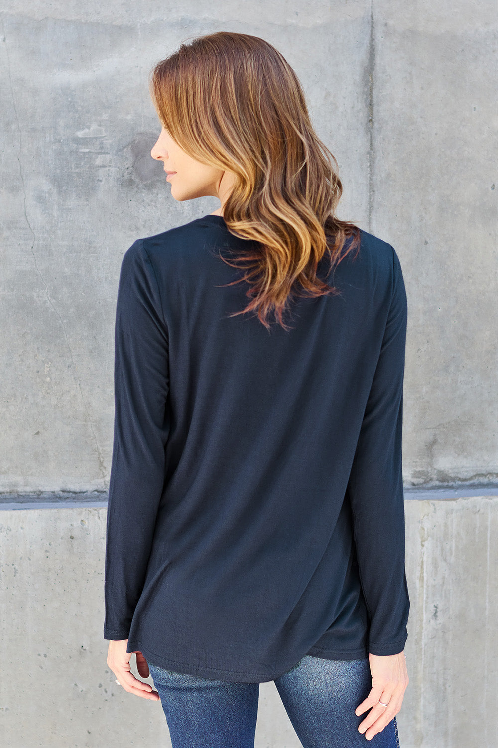 Basic Bae Full Size V-Neck Long Sleeve Top - Classique Collection