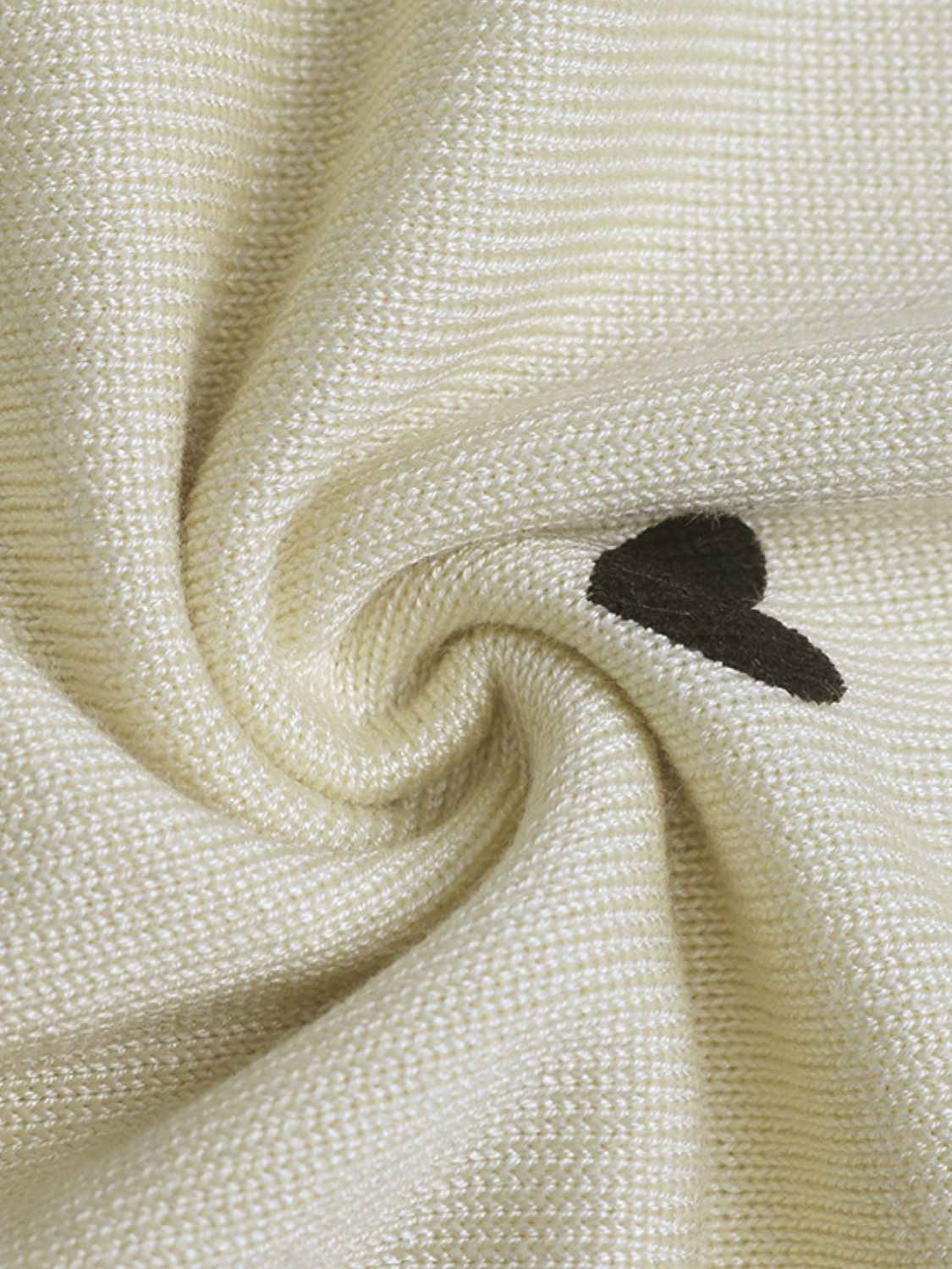 Perfee Heart Round Neck Long Sleeve Knit Top - Classique Collection