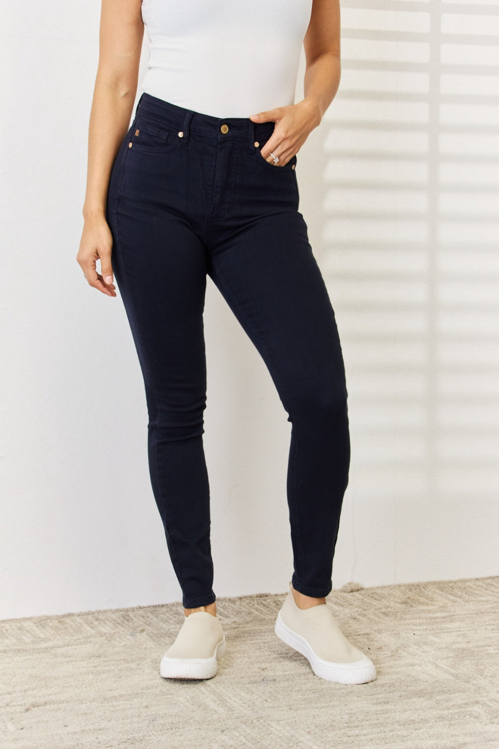 Judy Blue Full Size Garment Dyed Tummy Control Skinny Jeans - Classique Collection