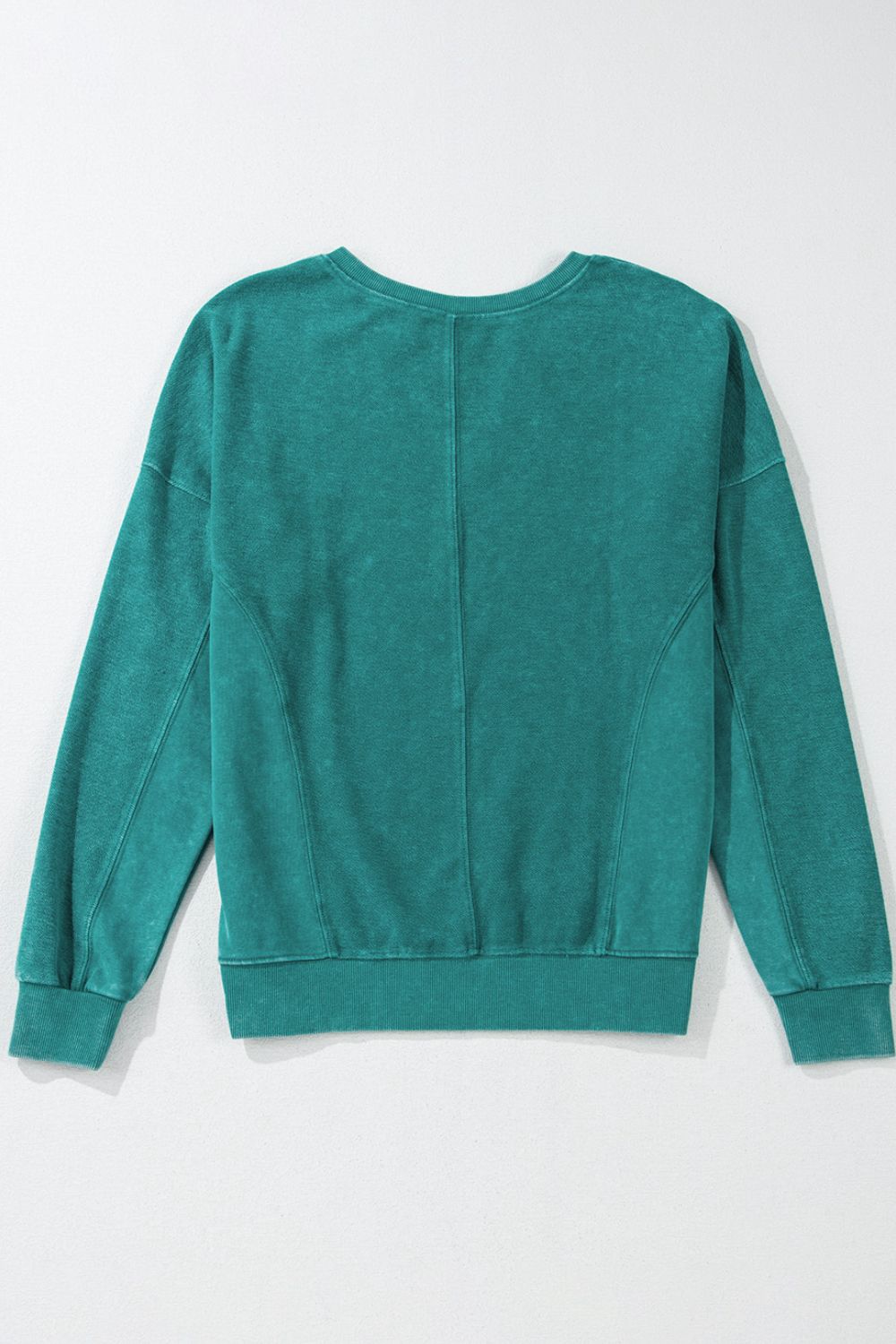 Notched Drop Shoulder Long Sleeve Sweatshirt - Classique Collection