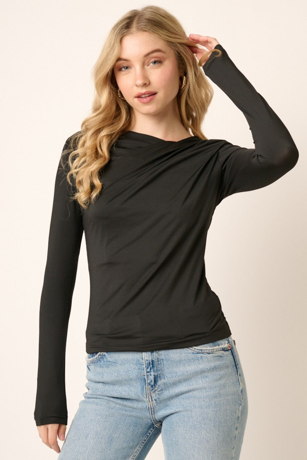 Mittoshop Ruched Long Sleeve Slim Top - Classique Collection