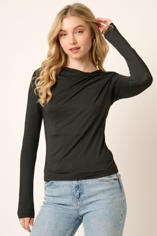 Mittoshop Ruched Long Sleeve Slim Top - Classique Collection