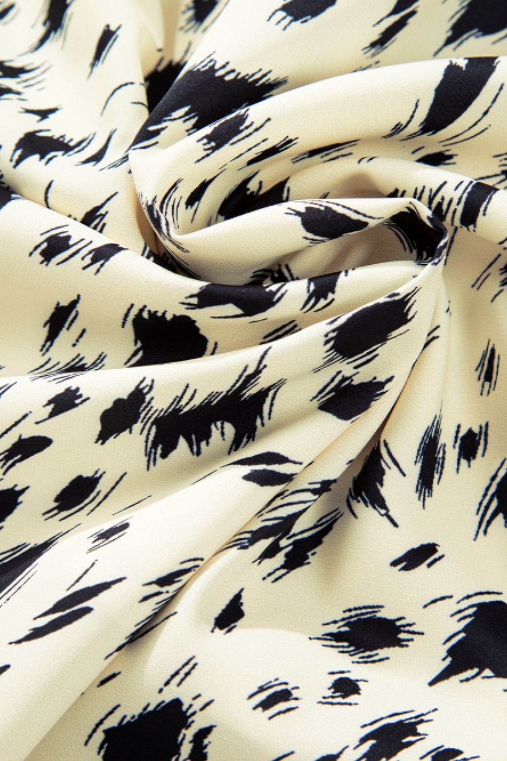 Printed Tie Waist Mock Neck Long Sleeve Dress - Classique Collection
