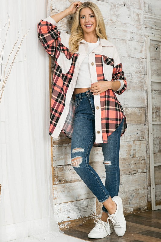 Oversized Mixed Media Knit Shacket - Classique Collection