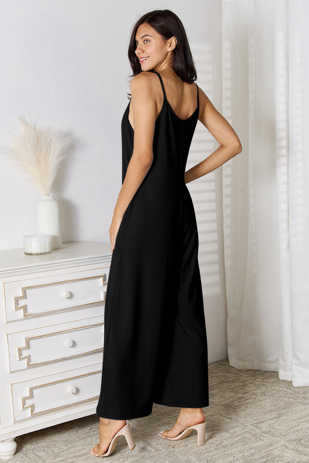 Basic Bae Full Size Spaghetti Strap V-Neck Jumpsuit - ClassiQ