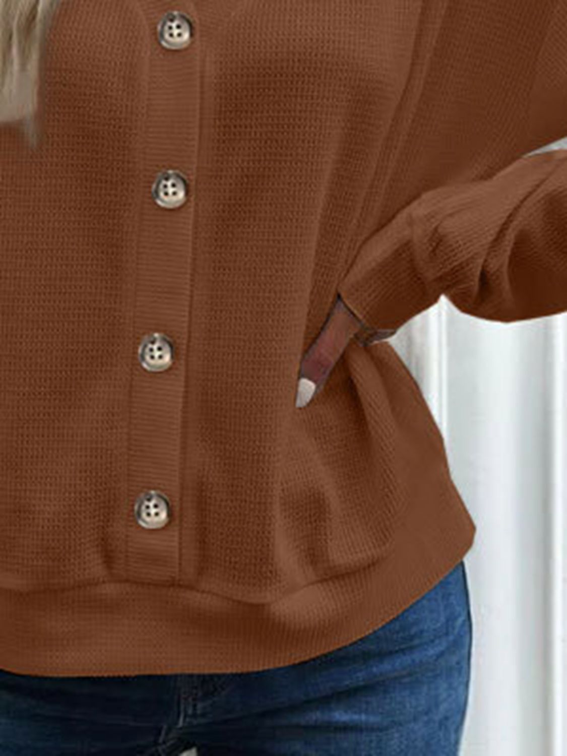 V-Neck Dropped Shoulder Blouse - Classique Collection