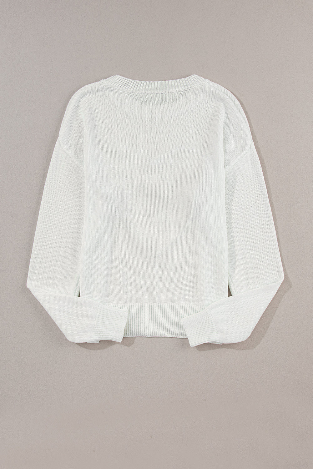 XOXO Round Neck Drop Shoulder Sweater - ClassiQ