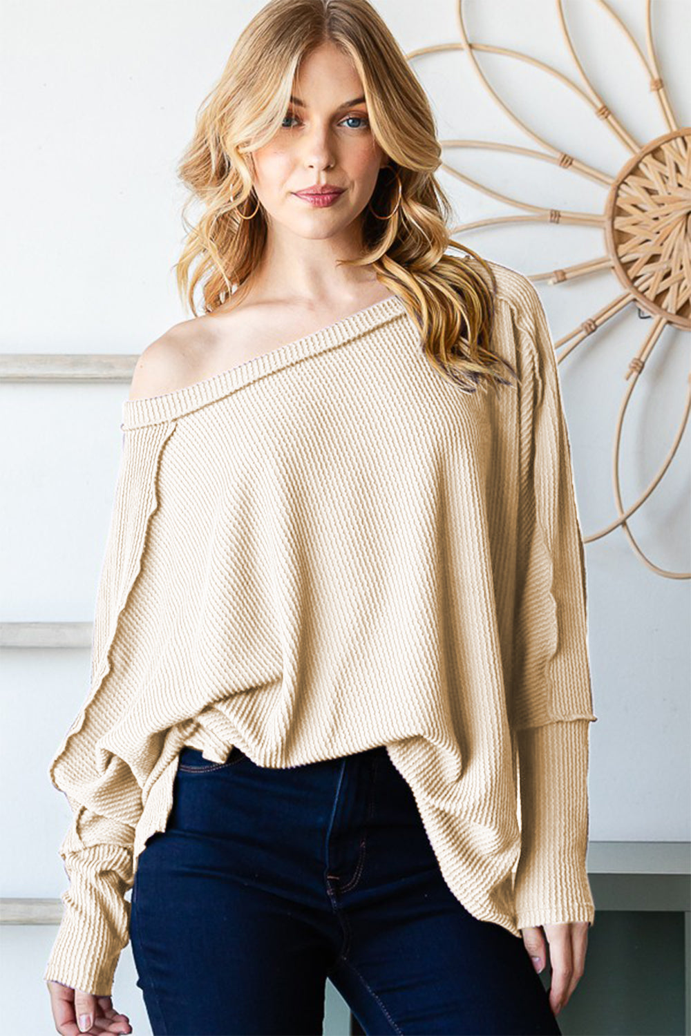 Reborn J Exposed Seam Lantern Sleeve Top - Classique Collection