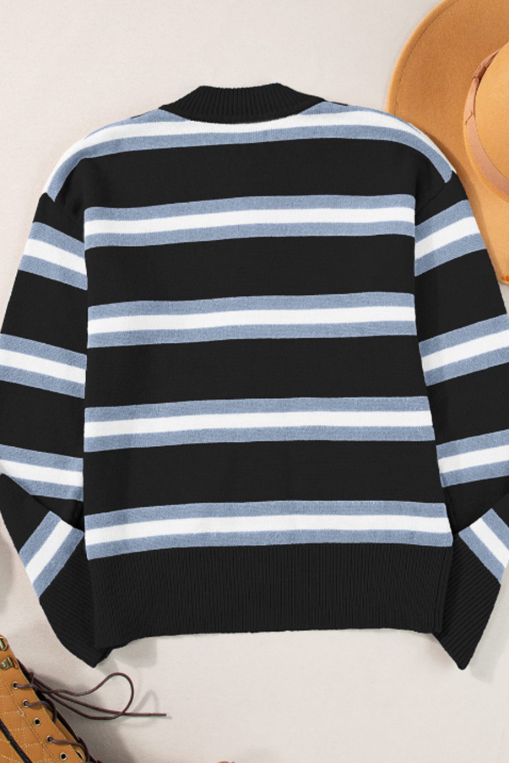 Striped Button Down Long Sleeve Cardigan - Classique Collection